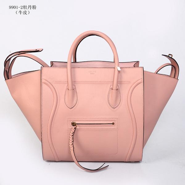 2013 Celine Luggage Phantom Square original leather Bag 3341 pink black Bags