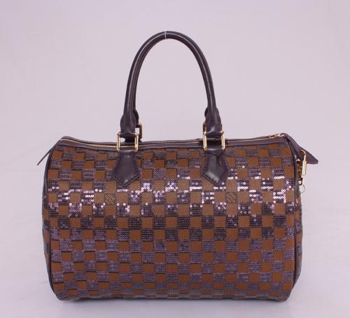 2013 Louis Vuitton Damier canvas speedy 30 N41262 coffee purple Bags