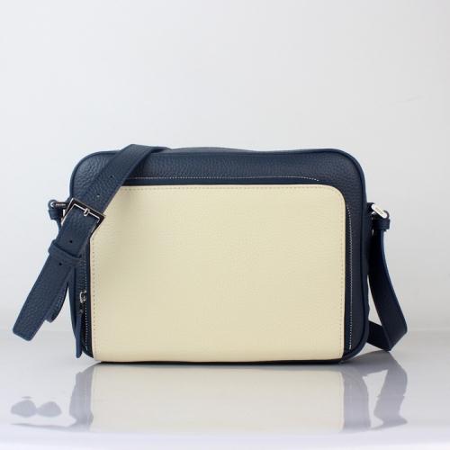 2013 Prada litchi stria VA2260 dark blue rice white Handbag