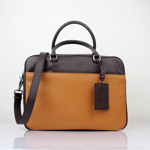 2013 Prada VA1011 coffee soil yellow Handbags
