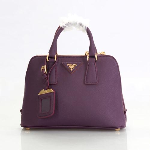 2013 Prada Mini Saffiano Lux Tote Leather Handbag bl0838 purple Handbags