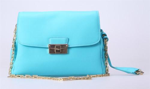2014 Dior handbag original leather D040 light blue Bag