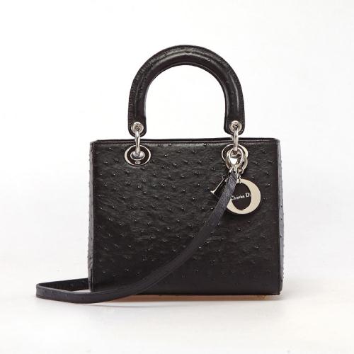2014 Dior handbag ostrich skin D053 black Handbags