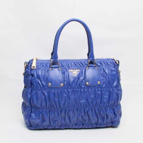 2014 Prada sheep skin PBR4674 blue Bag