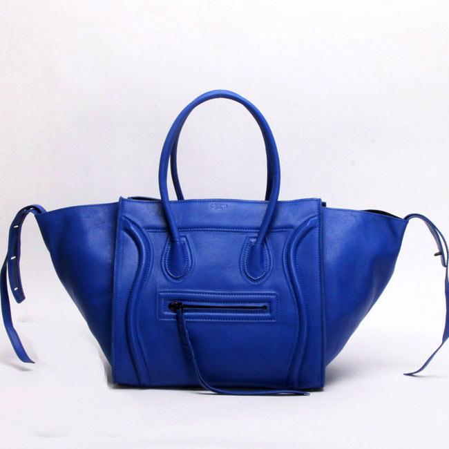 Celine Luggage Phantom Square Bag in Suede 108905 blue Bags