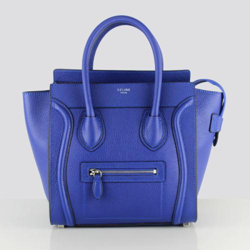 2013 celine micro luggge tote handbag 88023 fluorescent blue Handbags