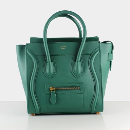 2013 celine micro luggge tote handbag 88023 blackish green Handbags