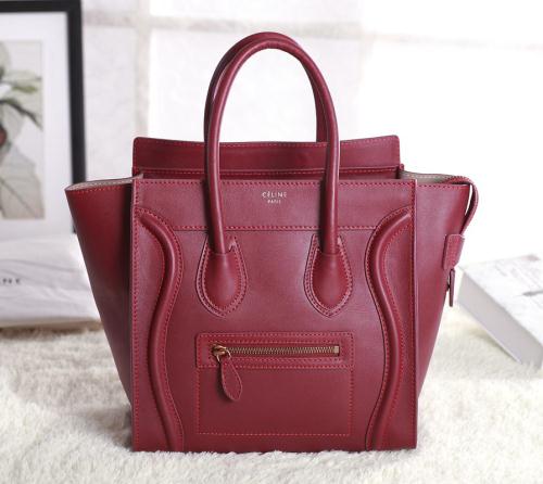 2013 Celine mirco luggage tote bag original leather 3307 wine red Bags