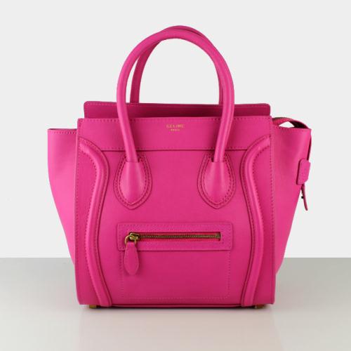 2013 celine micro luggge tote handbag 88023 rose red Bag