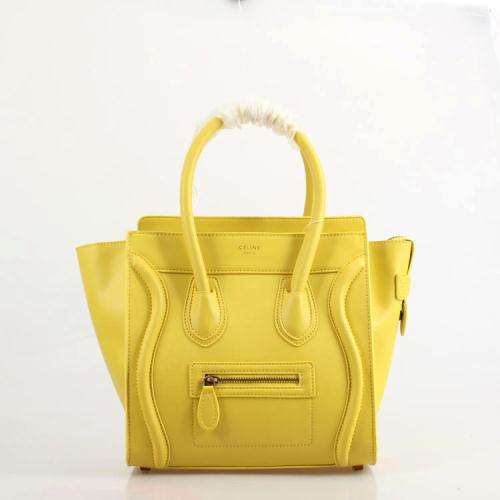 2013 Celine luggage tote boston handbag smooth calfskin 98167 yellow Handbags