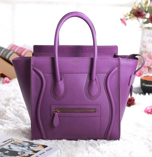 Celine mirco luggage tote original leather 3307 purple Handbag