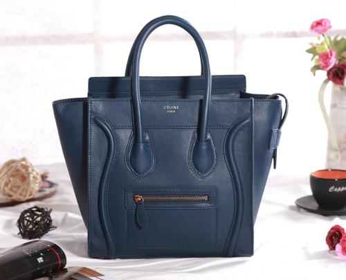 Celine mirco luggage tote original leather 3307 dark blue Handbag