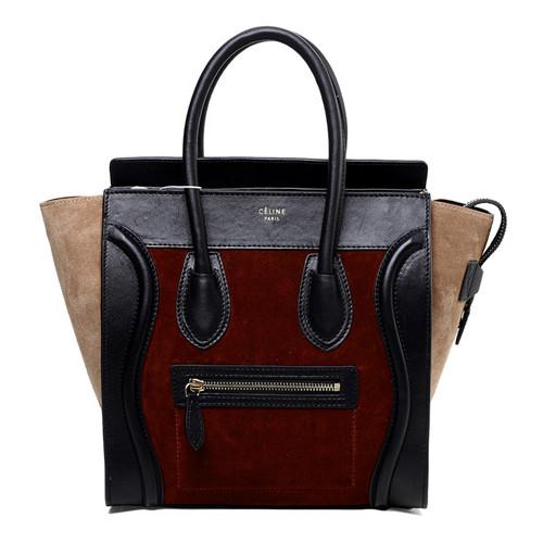 Celine Boston smile Tote handbag 3307 jujube red coffee black Handbag Celine Boston smile Tote handbag 3307 jujube red coffee black Handbag