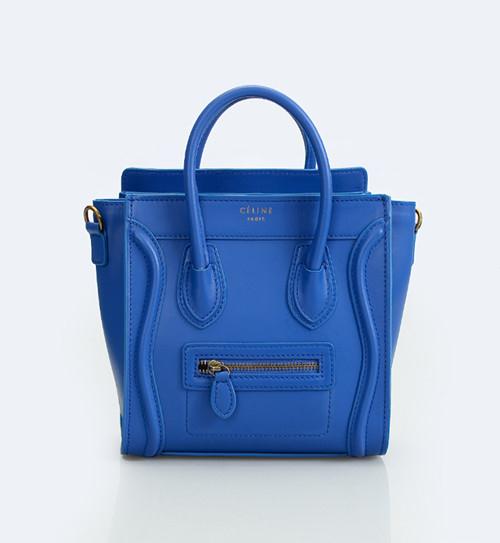 2012 Celine mini boston smile tote handbag napa Leather 98168 blue Handbags