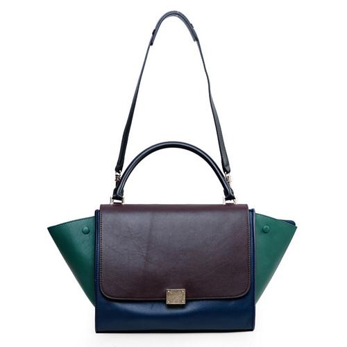 2012 Celine Luggage Phantom Square Bag 3342 bao lan dark coffee green Handbag