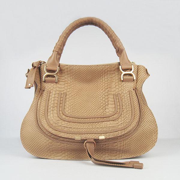Chloe Snakeskin Marcie Handbag Apricot 1836 Handbag