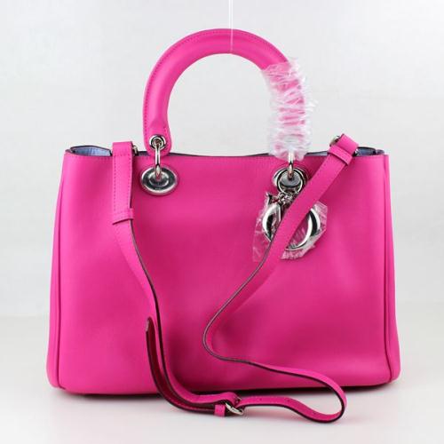 Christian Dior Diorissimo original small leather tote bag 0902 rose red Handbag