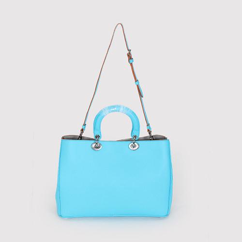 Christian Dior Diorissimo original leather tote bag 0901 sky blue Bags
