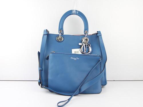 2012 New Dior handbag original leather 20679 sky blue pink Handbag
