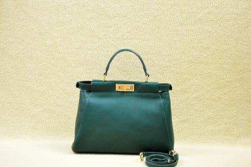 2014 Fendi original leather 2104 blackish green Bag