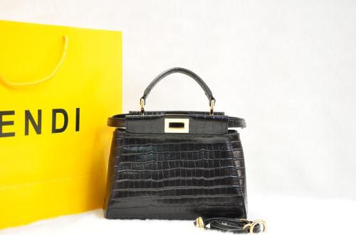 Fendi crocodile 2103 black Handbags