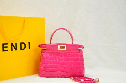 Fendi crocodile 2103 rose red Handbag