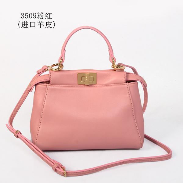 2013 Fendi Mini Peekaboo Tote Original Sheepskin handbag 3509 pink Bag