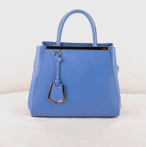 Fendi 2012 Fall Winter 2Jours Elite Leather Shopper Bag 8BH250S Blue Handbags