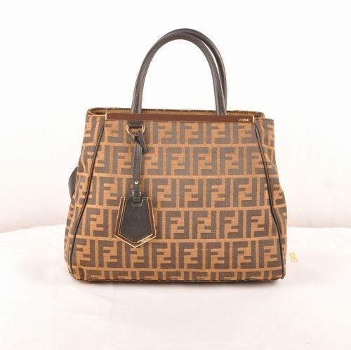 Fendi Fall Winter 2012 2Jours FF Fabric Tote Bag 8BH250S Black Handbag