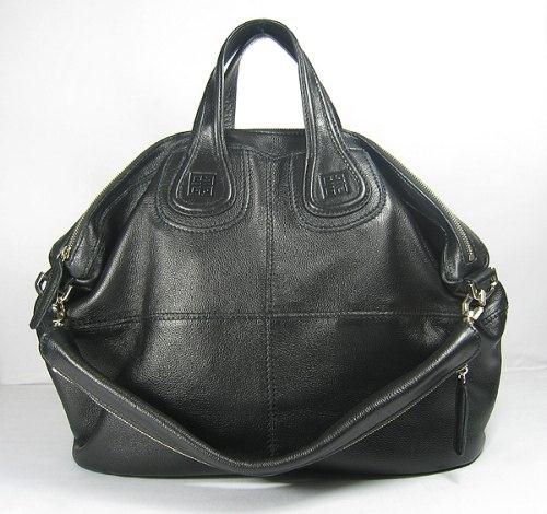 Givenchy black leather shoulder bag hand bag 20109 Handbag