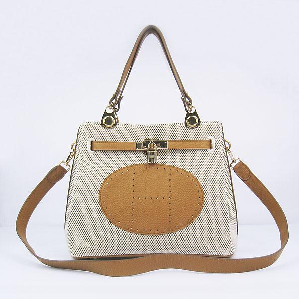 2012 Hermes new 60668 Light Brown Gold Handbag