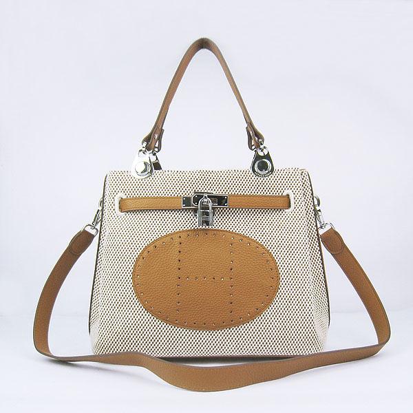 2012 Hermes new 60668 Light Brown Silver Handbags