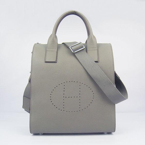 Hermes 8076 Perforated H Tote Briefcase Bag Khaki Bags