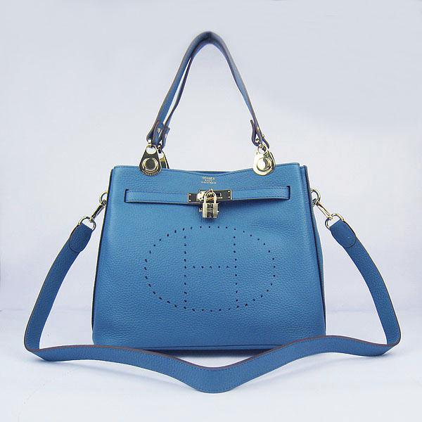 2012 Hermes new 60668 gold Blue Handbag