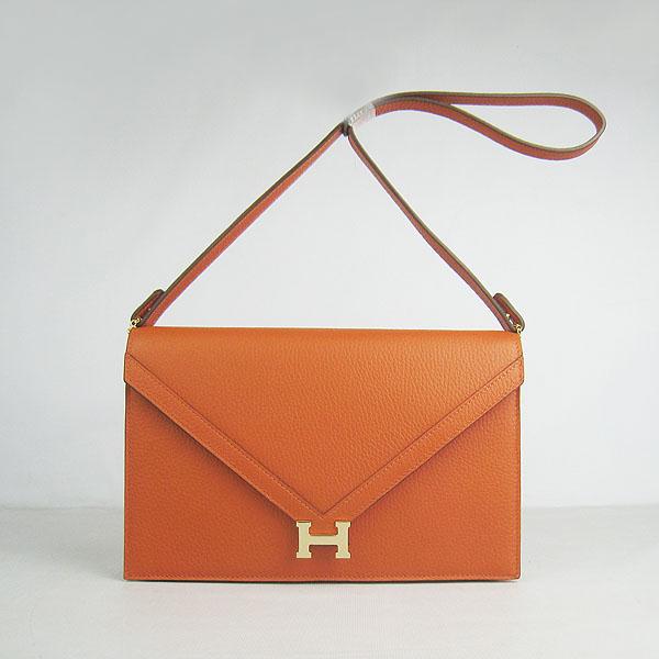 Hermes Togo Leather Message Bag Orange With gold Hardware H021 Bag