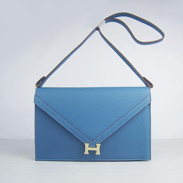 Hermes Togo Leather Message Bag blue With gold Hardware H021 Handbags Hermes Togo Leather Message Bag blue With gold Hardware H021 Handbags