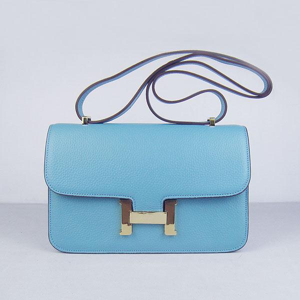 2011 Hermes H020 Light blue Gold Bag