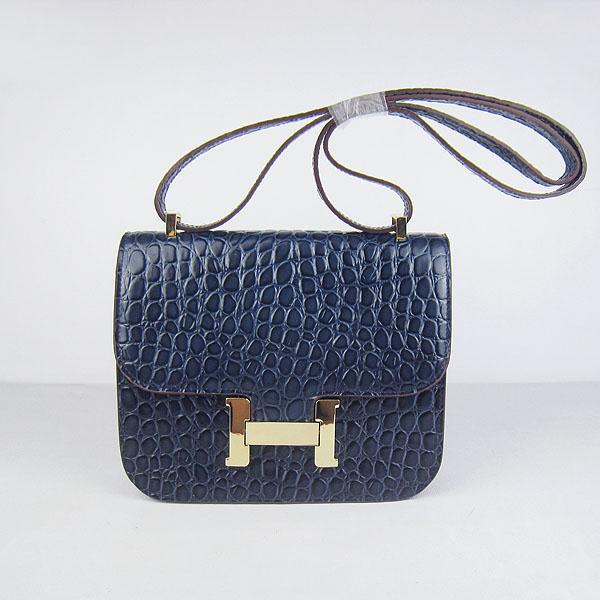 2011 Hermes new H017 Deep Blue Gold Handbags