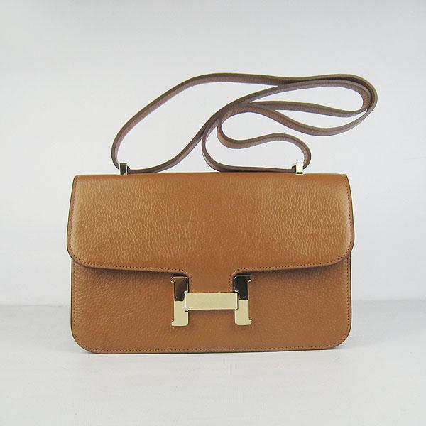Hermes Oxhide Leather Message Bag Light brown H020 Handbags