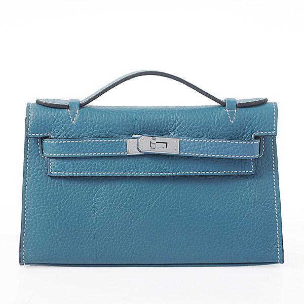 Hermes Kelly 22 CM France Leather Handbag K22 blue Bags