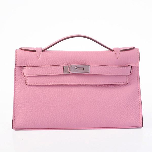 Hermes Kelly 22 CM France Leather Handbag K22 Cherry Pink Bags