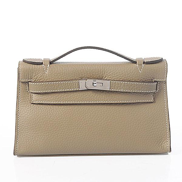 Hermes Kelly 22 CM France Leather Handbag K22 dark gray Bag