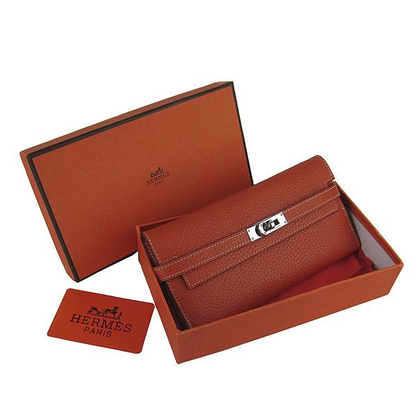 Hermes Kelly Long Clutch Bag Orange H009 Bags