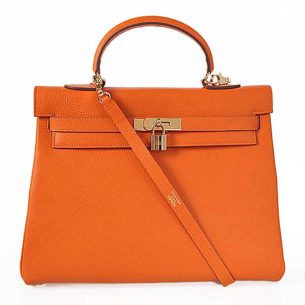 Hermes Kelly 35cm Togo Leather gold orange Bag