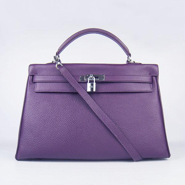 Hermes Kelly 35cm Togo Leather Bag Purple 6308 Bags