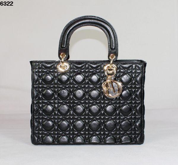Lady Dior Medium Suede Top Handle Bag 6322 black Bags