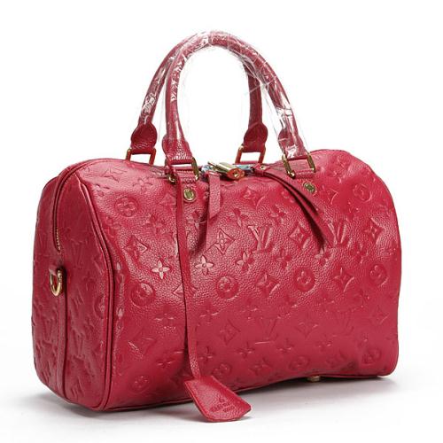 Louis Vuitton monogram empreinte speedy bandouliere 30 M40762 rose red Handbag