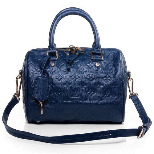 Louis Vuitton monogram empreinte speedy bandouliere 25 M40762 blue Handbag