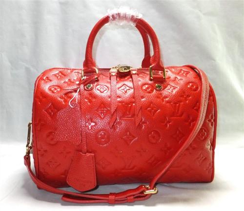 Louis Vuitton monogram empreinte speedy bandouliere 25 M40758 red Handbag