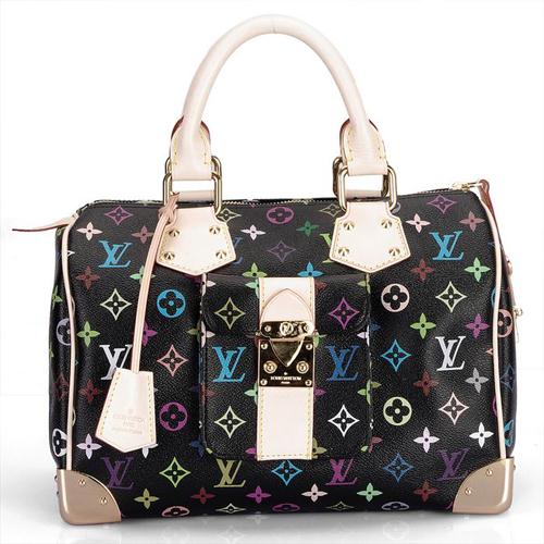 Louis Vuitton Multicolor Speedy 30 Black M92642 Handbags